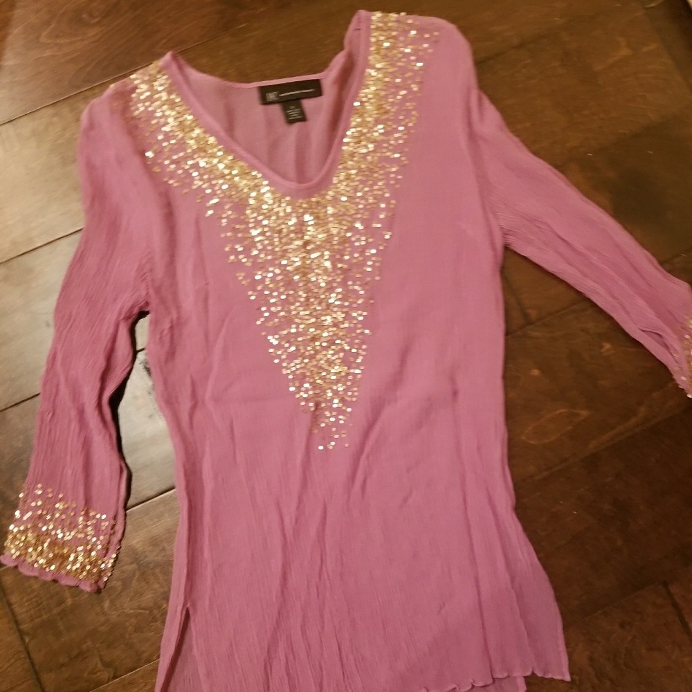 Silk Sequined Tunic Sz 6